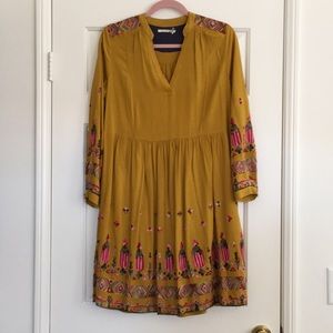 Embroidered Mustard Yellow dress